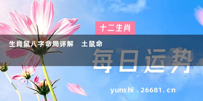 生肖鼠八字命局详解 土鼠命